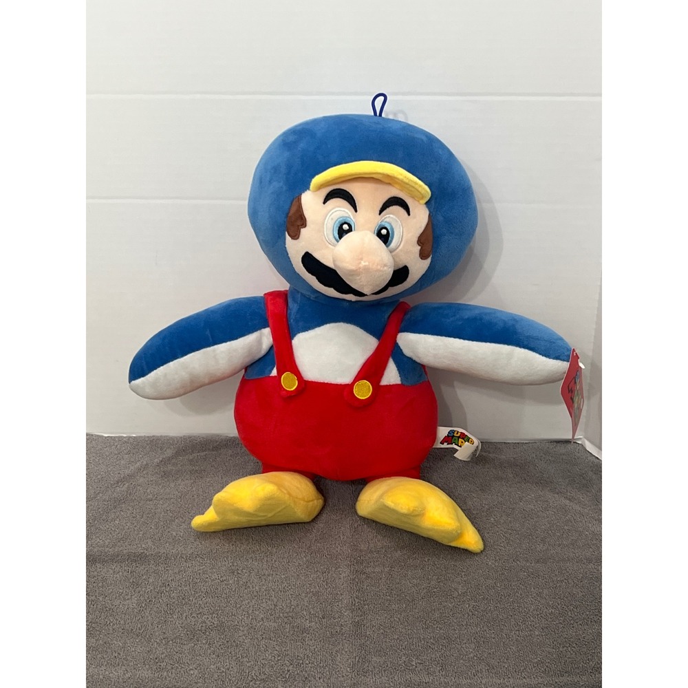 Super Mario Penguin Suit Plush 17" Nintendo Good Stuff Blue Red Stuffed Toy NWT